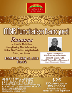 MBIR Fundraiser Banquet May 21 7:30 pm George Gervin Academy