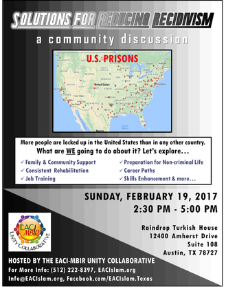 Reducing Recidivism Discussion Austin TX Feb 19 2:30
