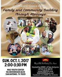 Family and Community Building Through Marriage Sunday Oct 1 2:00 MAS Youth Center