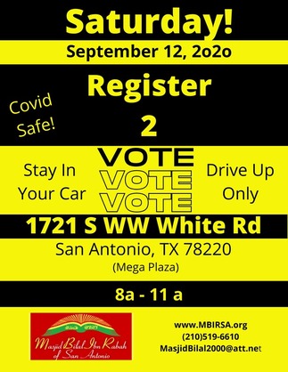 Register to vote September 12 8 am-11 am