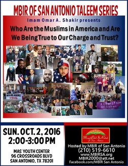 Oct 2 2:00 MAS Youth Center Imam Shakir Who are the Muslims in America